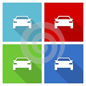 Auto, transport, transportation, car icon set, flat design vector illustration in eps 10 for webdesign and mobile applications in