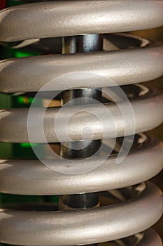 Detailed closeup of shock absorber, big snubber