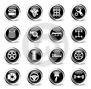 Auto tuning icon set