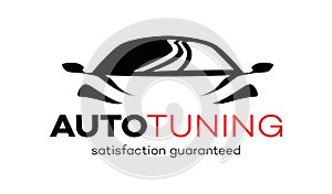 Auto tuning vector logo isolated on black background