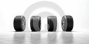 auto tyre automobile object race background rubber wheel isolated tire car. Generative AI.