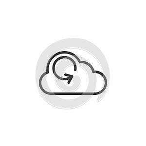 Auto Update Cloud line icon