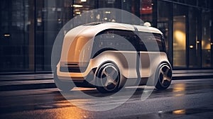 Auto urban smart transportation new car robot technology automobile outdoor vehicle delivery electricity