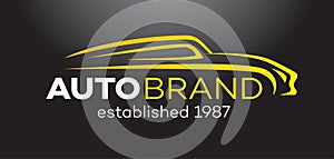 Auto vector logo isolated on black background