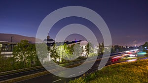 Autobahn A37 in Hannover at evening. Timelapse.