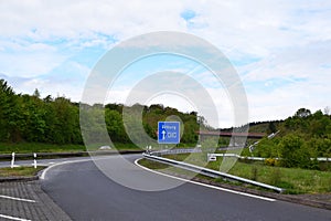 Autobahn A60 with the sign to Bitburg