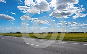 Autobahn on the blue sky background.