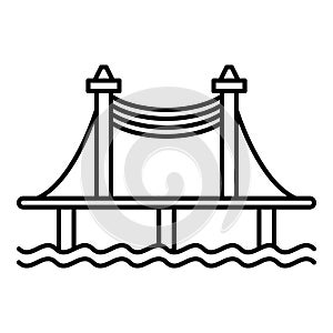 Autobahn bridge icon, outline style