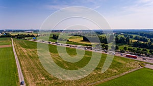 Autobahn near the farm field.