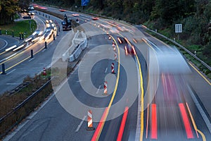 autobahn, roadworks on a highway