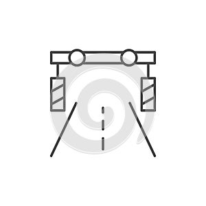 Autobahn or roll road line icon