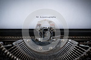 Autobiography Typed on Typewriter