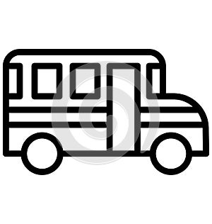 Autobus Vector icon which can be easily modified or edit in any color