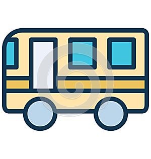 Autobus Vector icon which can be easily modified or edit in any color