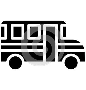 Autobus Vector icon which can be easily modified or edit in any color