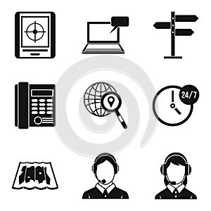 Autocenter icons set, simple style