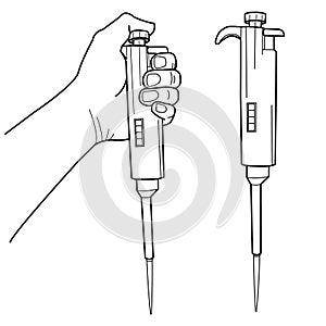 Autoclavable pipette with a tip for work in the laboratory. photo