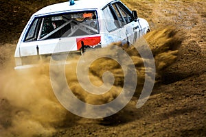 Autocross on a dusty road.