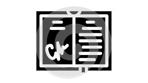 autographed book glyph icon animation