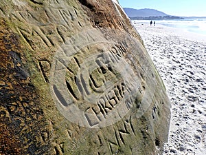Autographs in Sandstone on the Cliffs of Carmel Beach