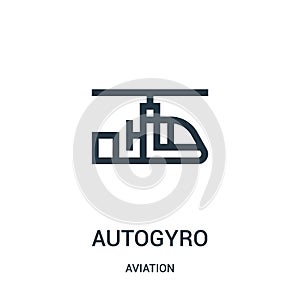 autogyro icon vector from aviation collection. Thin line autogyro outline icon vector illustration. Linear symbol for use on web