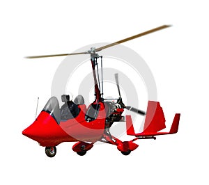 Autogyro isolated on a clean white background