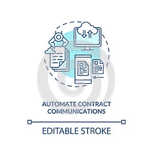 Automate contract communications concept icon