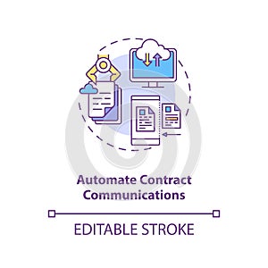Automate contract communications concept icon