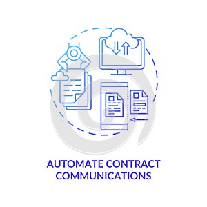 Automate contract communications concept icon