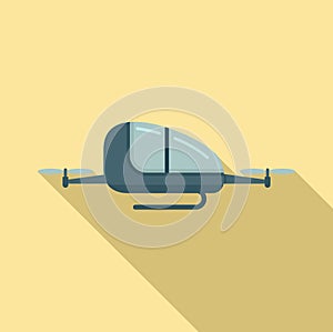 Automated air taxi icon, flat style