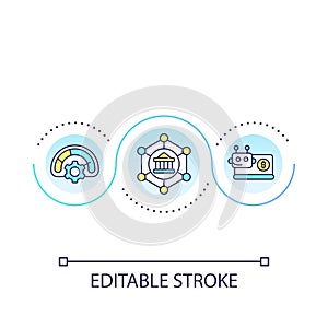 Automated banking system loop concept icon