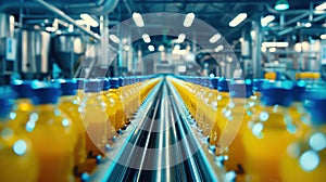 The automated juice bottling. AI generated photo