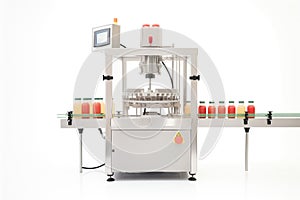 automated capping machine sealing juice bottles