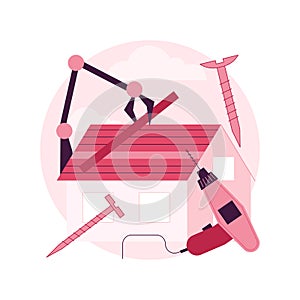 Automated construction equipment abstract concept vector illustration.