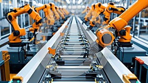 Automated Conveyor Line with Robotic Arms