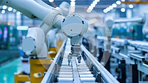 Automated Conveyor Line with Robotic Arms