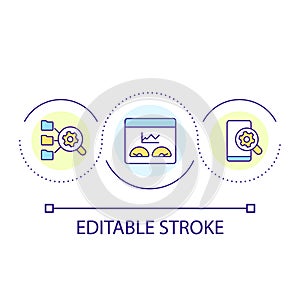 Automated data analysis loop concept icon