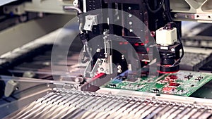 Automated electronics parts manufacturing line.