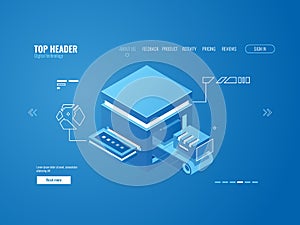 Automated factory assembly line, production conveyor, cloud sotage , data warehouse, information encryption process