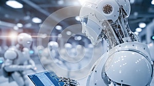 Automated factory utilizing robotic machines and AI for efficient production processes