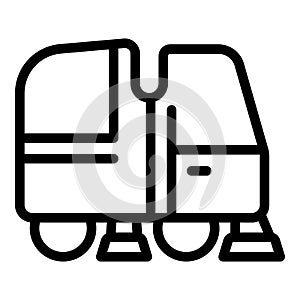 Automated floor washer icon outline vector. Surface scrubbing equipment