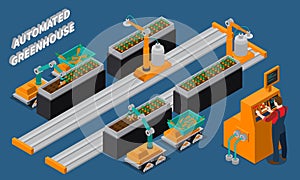 Automated Greenhouse Isometric Composition