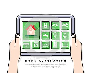Automated home and domotics concept with display