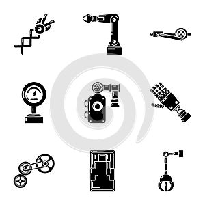 Automated icons set, simple style