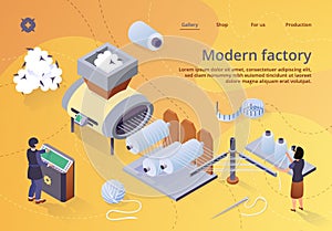 Automated Machine for Yarn Producing, Factory.