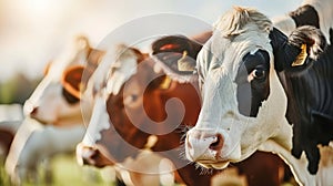 Automated milking of cattle in modern dairy barn on large scale farm using high tech machines