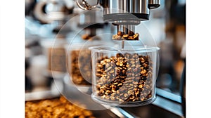 Automated nut packaging machine in operation