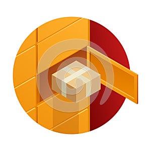 Automated parcel locker isometric icon