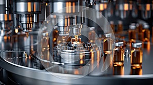 The automated pharmaceutical machinery.AI generated image photo