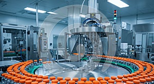 Automated Pharmaceutical Vial Filling and Capping Line - High-Tech Manufacturing Process photo